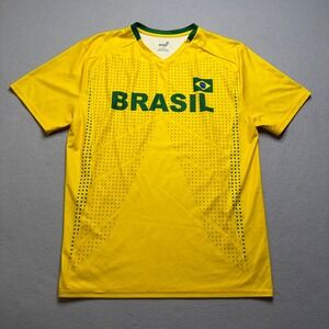 Gen2 Soccer Jersey Mens L Yellow Brasil National Team Fan Shirt K-S0RY1N
